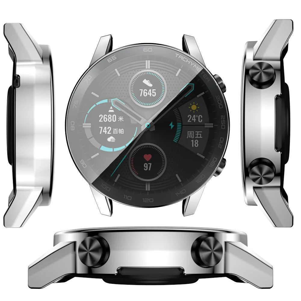Electroplated tpu all-inclusive protective cover for Huawei Honor Magic watch 2 tpu soft case 46mm antifriction protection watch for watch screen protector case,watch case,watch protector case,smart watch case