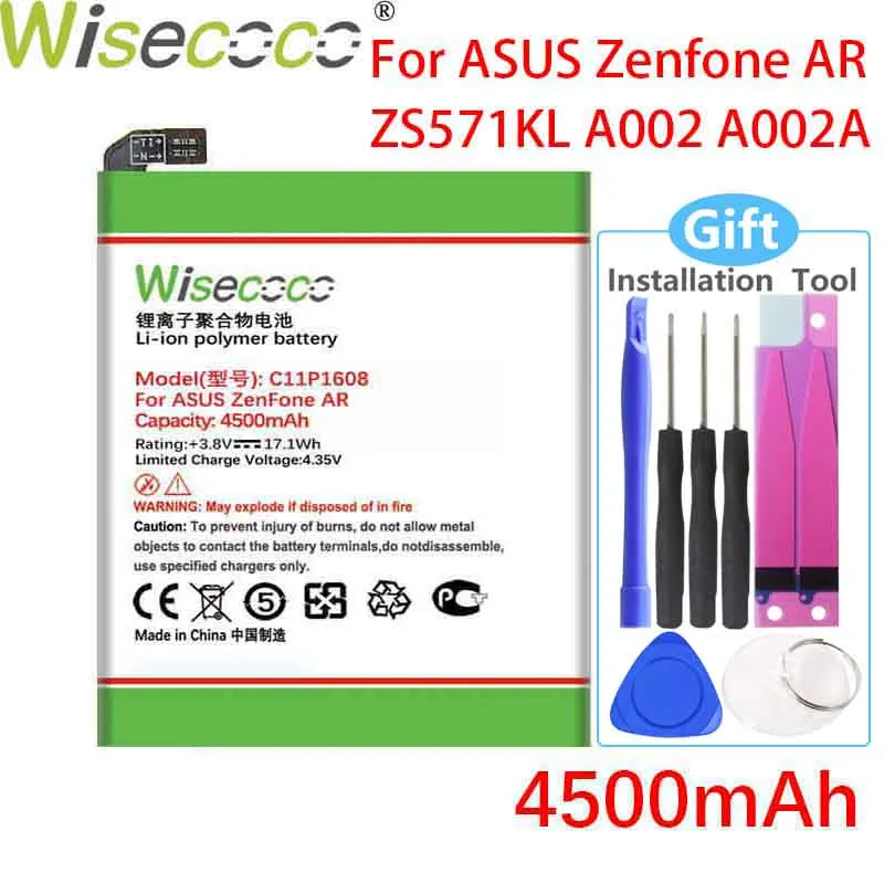 Аккумулятор Wisecoco C11P1608 4500 мАч для телефона ASUS Zenfone AR ZS571KL A002 A002A новый высокое