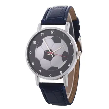 

Football Pattern Quartz Watches Sport Unisex PU Leather Band Round Dial Wrist Watch Casual Teen Child Birthday Gift Simple