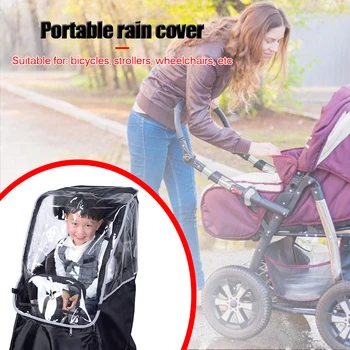 

Transparent Baby Stroller Rain Cover Waterproof Pushchair Pram Weather Shield Comfortable Children Portable Elements