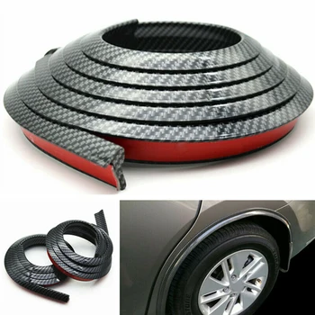 

2x5.5cm/1.5M Rubber bumper​ Carbon Fiber Color Decoration For most cars