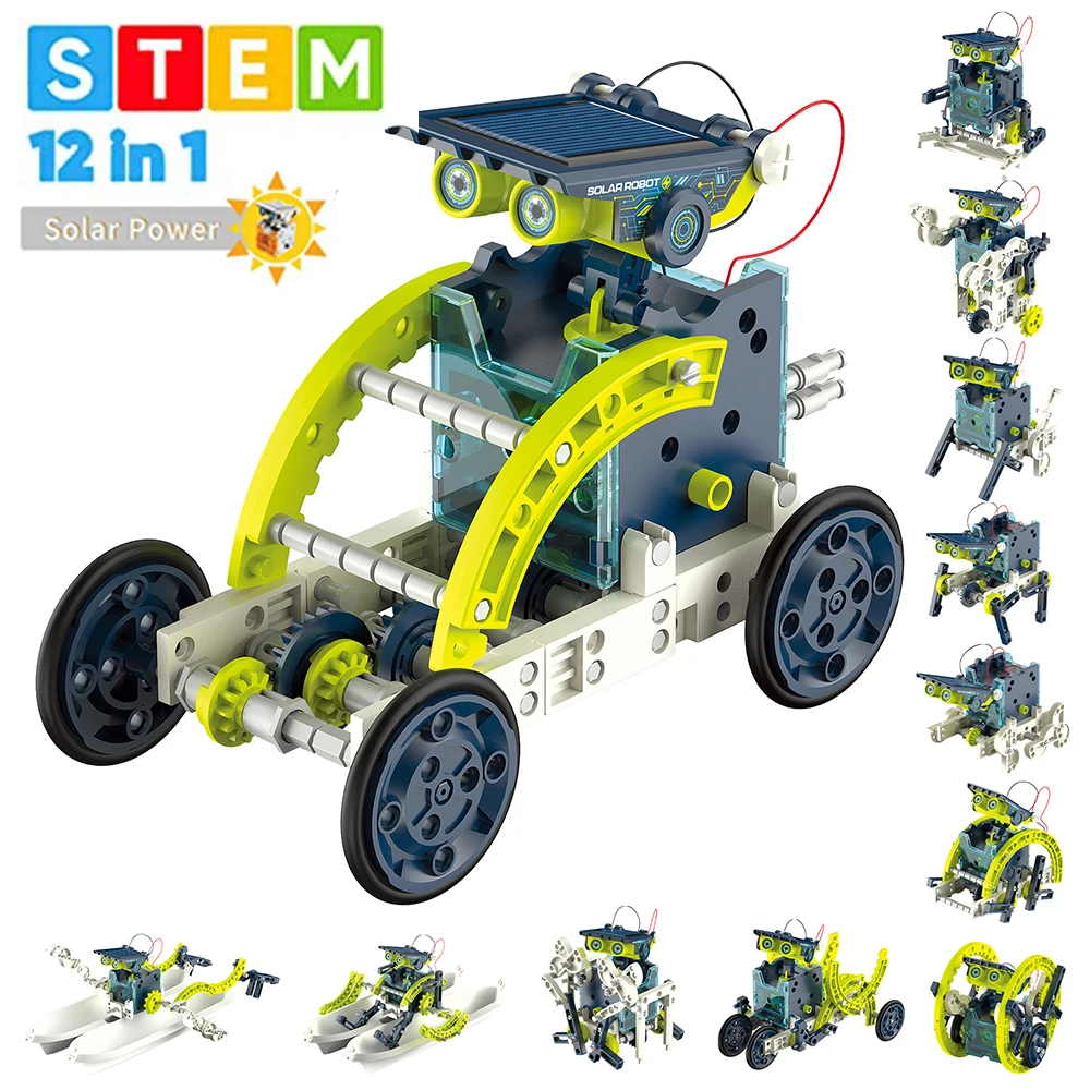 Kinder Spielzeug STEM Robot Science Kit 12in1 Education Solar Roboter Spielzeug 