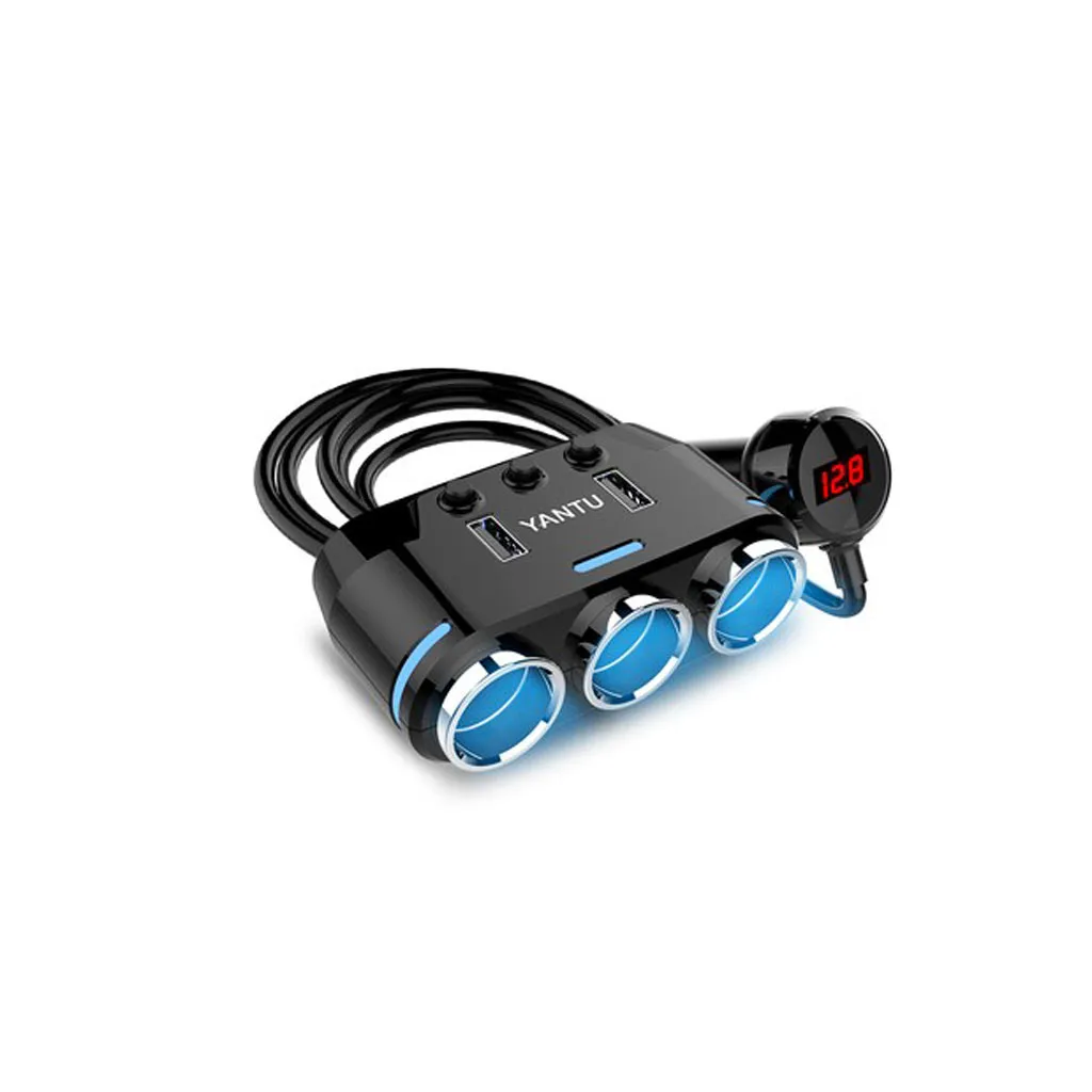 3 Way 12V мульти разъем автомобильного прикуривателя Разветвитель USB DC зарядное устройство Adter удлинитель Автомобильный электронный аксессуар# WL1