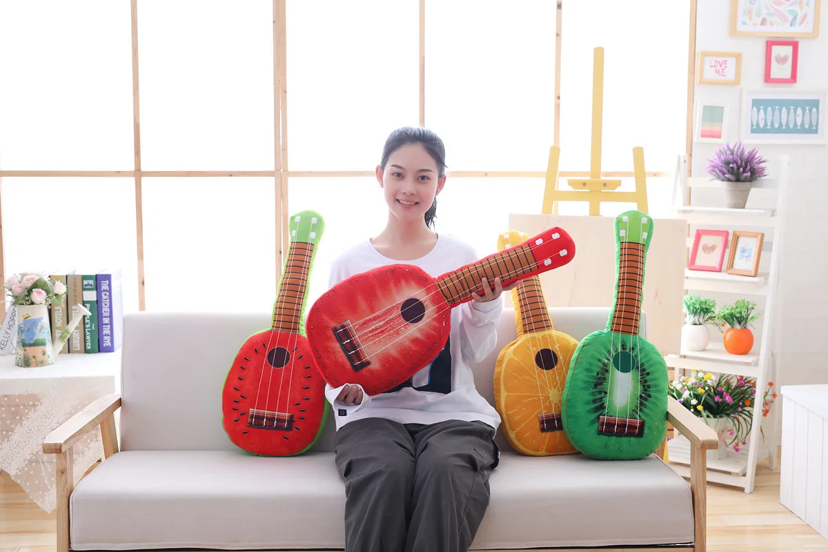 Model Guitar Fruit Cushion Watermelon Plush Toys Pajama Strip Pillow Birthday Gift Women's