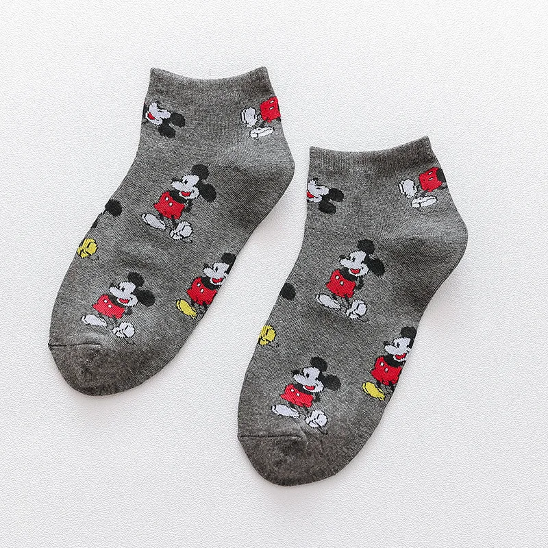 Dark grey socks Осенне-зимние носки с принтом Микки Мауса Популярные в японском стиле Harajuku модные повседневные милые хлопковые носки с принтом животных Женские - Цвет: Dark grey socks