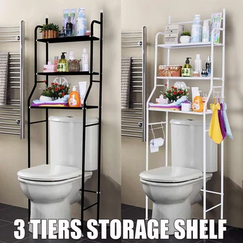 

NEW 3 Layers Rack Carbon Steel Toilet Cabinet Shelving Kitchen Washing Machine Rack Bathroom Space Saver Shelf Organizer Holder