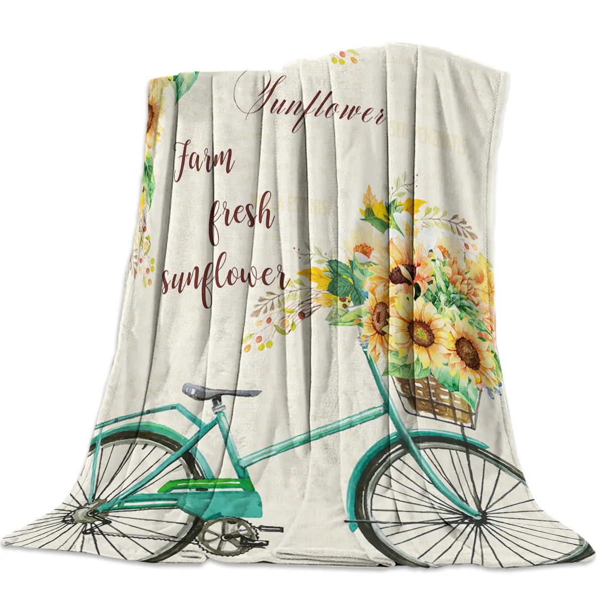 Велосипедное одеяло с подсолнухами рисунком Флисовое диван/кровать/самолет
