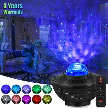 

LED Night Light Projector Ocean Wave Stary Star USB Night Lights Projector with Bluetooth Music Speaker For kid Bedroom Lamp