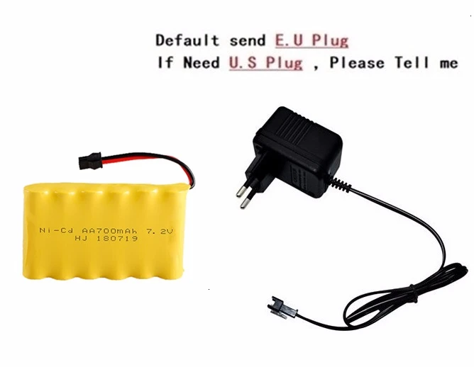 SM Plug) Ni-CD 7,2 v 700mah батарея+ 7,2 v зарядное устройство для Rc игрушечного автомобиля Танк Поезд Робот Лодка пистолет AA 7,2 v перезаряжаемый аккумулятор - Цвет: Navy Blue