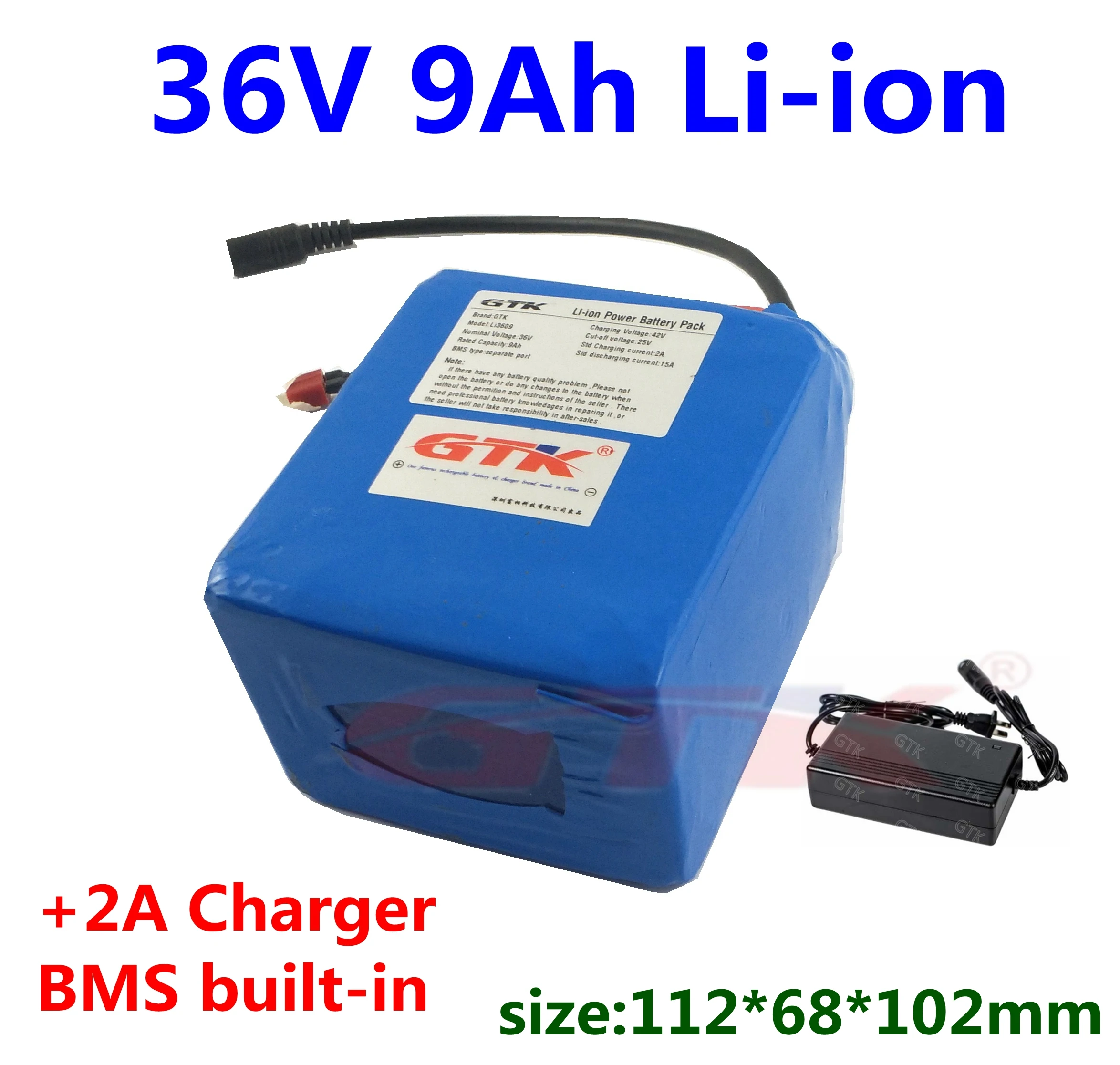 36V 10AH E-Bike Akku - Wasserdichter Lithium Akku Für 200W-800W Motoren