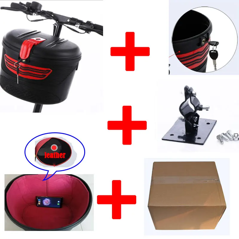 Xiaomi M365 Plastic Basket with Cloth Lining and Lock for Electric Scooter Installation on Front or