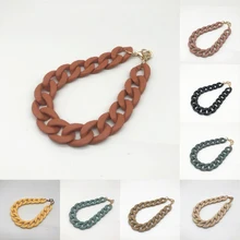 

Fashion Women Detachable Resin Chain All-matched Replacement Bag Accessories Popular Candy Color Resin Bag Chain With Buckle
