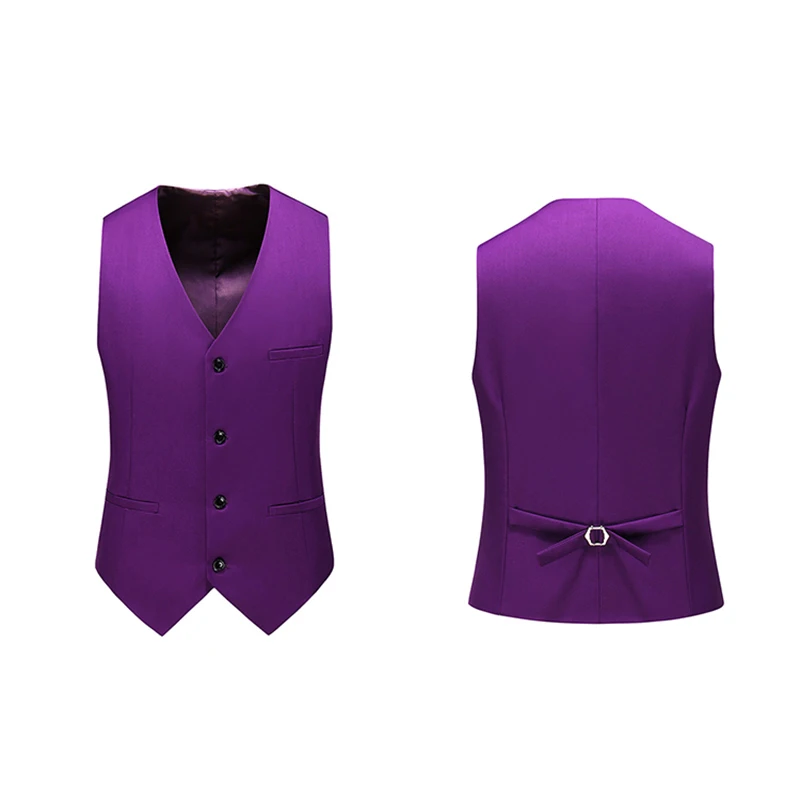 waistcoat purple Для мужчин костюмы двубортный королевский синий высококачественные для жениха для выпускного вечера slim fit костюм для свадьбы, смокинг мужской костюм, комплект из 2 предметов, костюм - Цвет: waistcoat purple