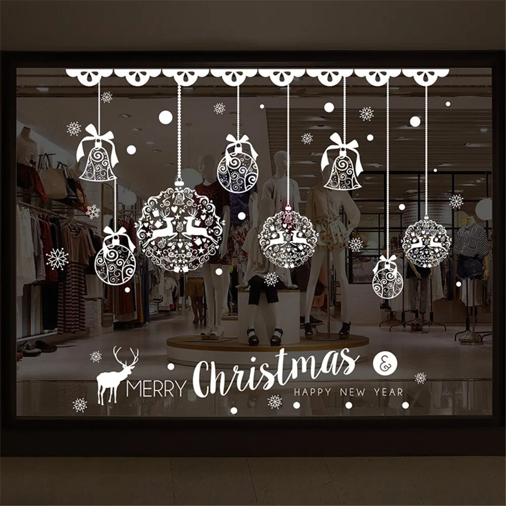 

Merry Christmas Windows Stickers Party Household Room Wall Sticker Mural Decor Decal Removable Wallpaper Poster Home Decoration
