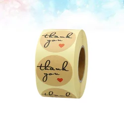 Étiquettes rondes adhésives en forme de lettres de remerciement, sacs à biscuits, emballage de cuisson, enveloppe, boîte cadeau, décoration, rouleau autocollant, 1 rouleau, 500 pièces 