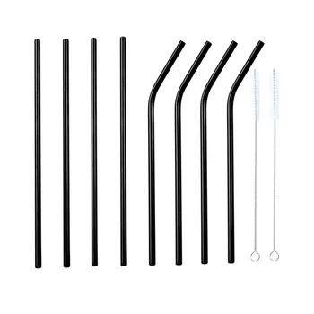 

Stainless Steel Straw Metal 304 Straws Reusable Straw Eco-Friendly Drinking Straw For Mug With Cleaner Brush Bar Party Accessory