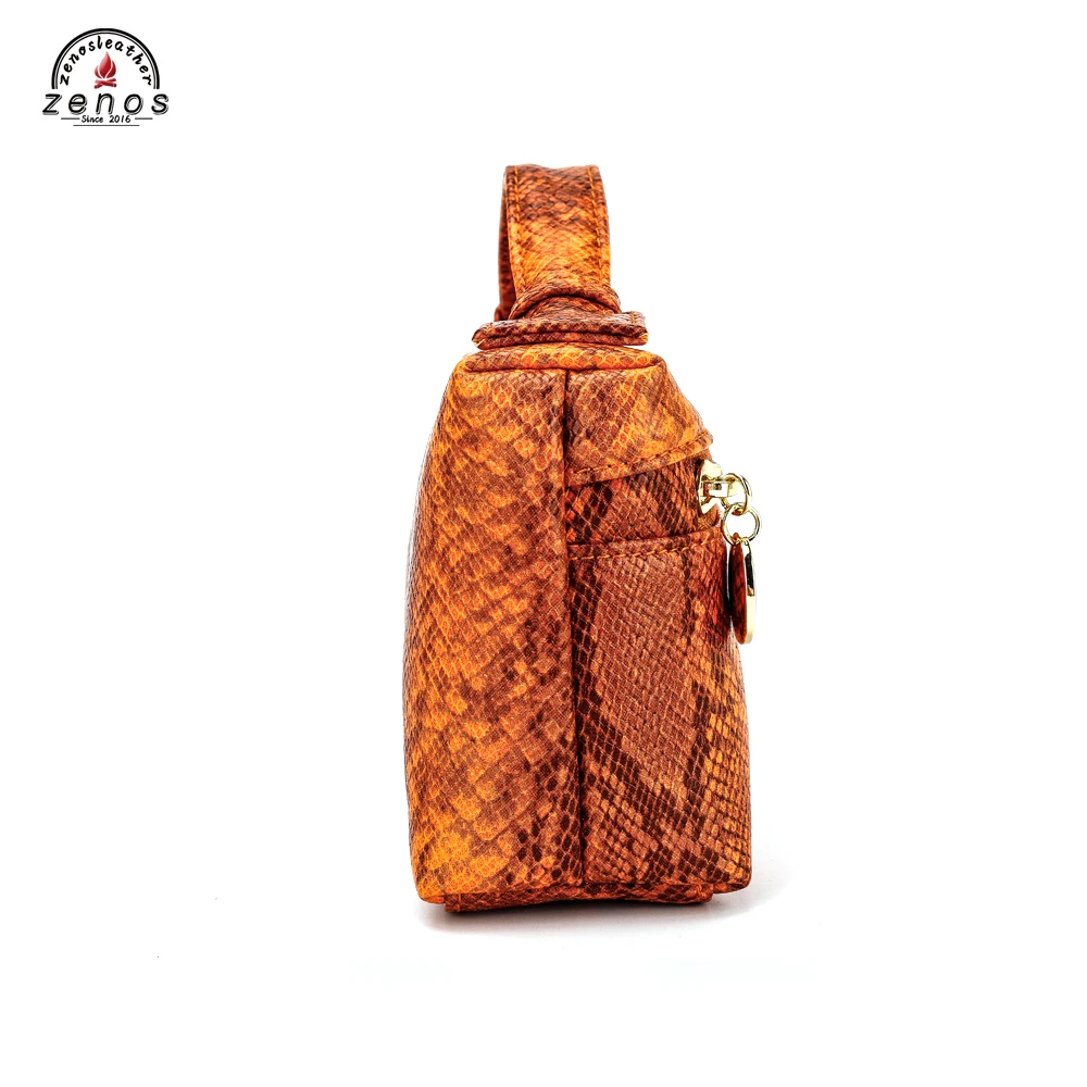 Zenos, женская сумочка со змеиным узором, мини модная женская сумка, роскошная, премиум класса, из искусственной кожи, женские повседневные сумки