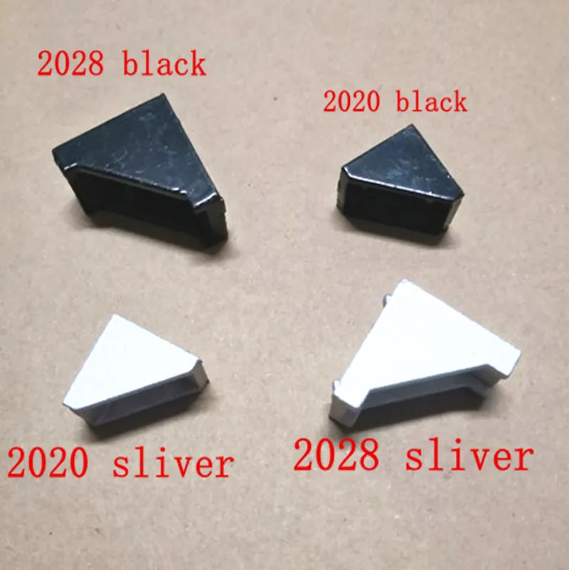 

20pcs 10pcs 2020 or 2028 black and sliver bracket Aluminum Profile Corner Fitting Angle for 2020 aluminum profile
