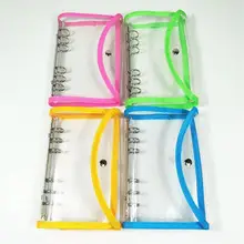 1pc a6 glitter lantejoulas folha solta caderno núcleo interno capa 6 anéis pasta de arquivo transparente diário a6 anel de pasta agenda planejador