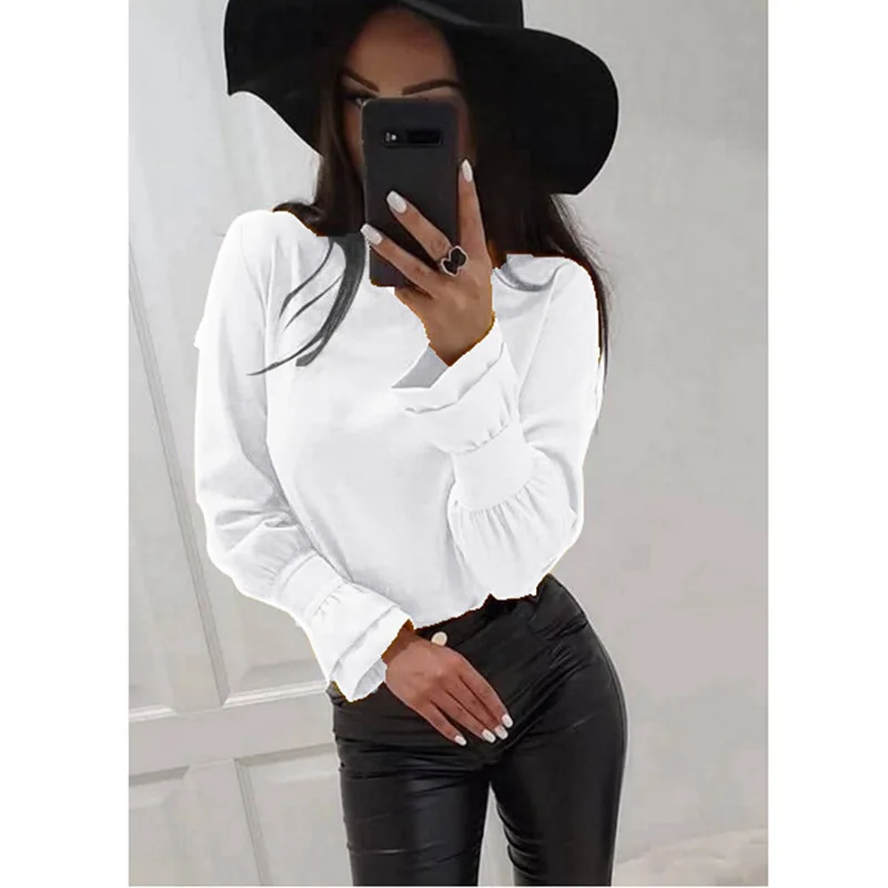 

Zoulv Autumn/Winter New Long-sleeved Solid Color Hedging Stitching Round Neck Loose and Thin Commuter Bottoming Shirt Shirt Top