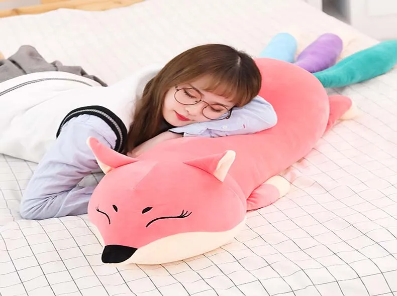 100-140 см Kawaii куклы, мягкие животные и плюшевые игрушки для девочек, детские игрушки для мальчиков, плюшевая подушка, лиса, мягкие животные, мягкая игрушка, кукла