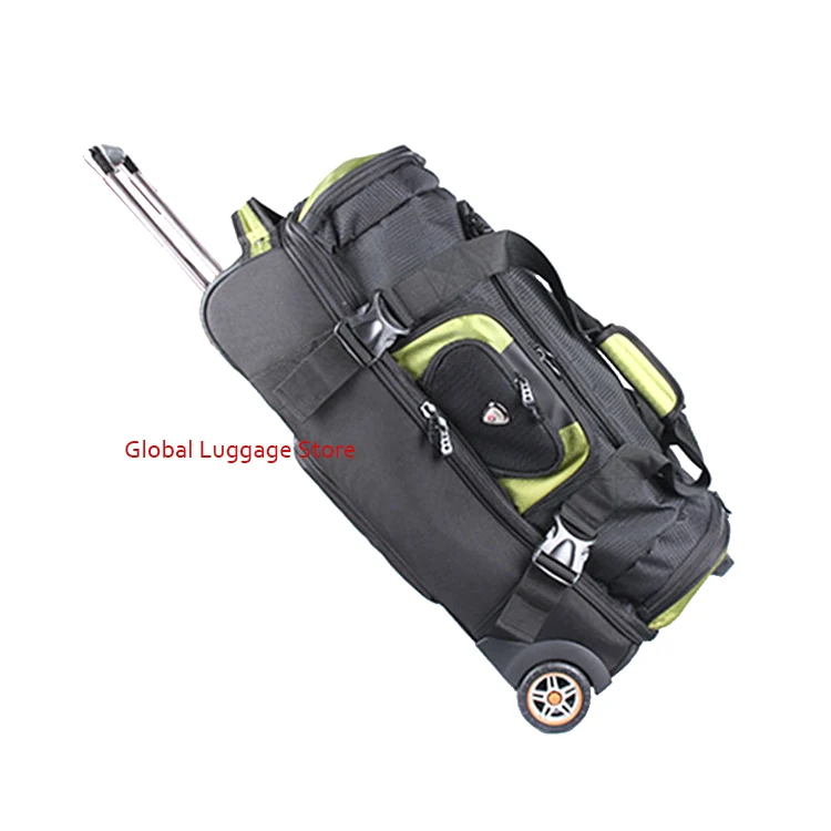 Большая вместительная сумка для путешествий 27/32 дюймов, студенческий багаж на колесиках, мужской деловой рюкзак на колесиках, чемоданы на колесиках - Цвет: Green