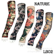 Камуфляж тату ледяной рукав 10 пар от солнца-устойчивый колледж Стиль УФ-защита нарукавник с татуировкой