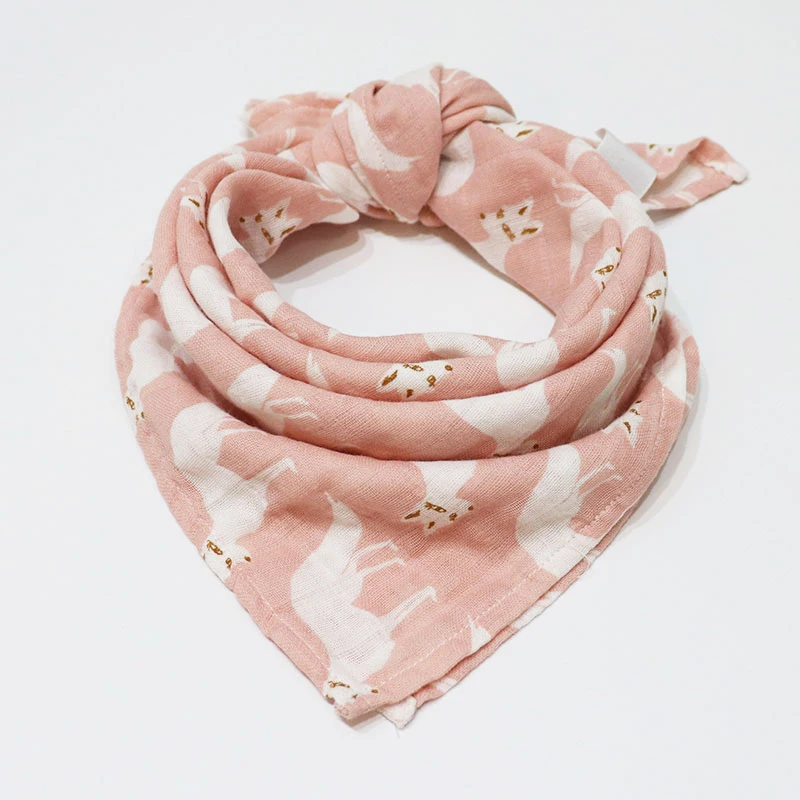 Pink Fox Детские одеяла для новорожденных, мягкое органическое хлопковое банное муслиновое полотенце, газовое успокаивающее полотенце, нагрудник, ткань для кормления, детские вещи, шарф - Цвет: Pink Fox