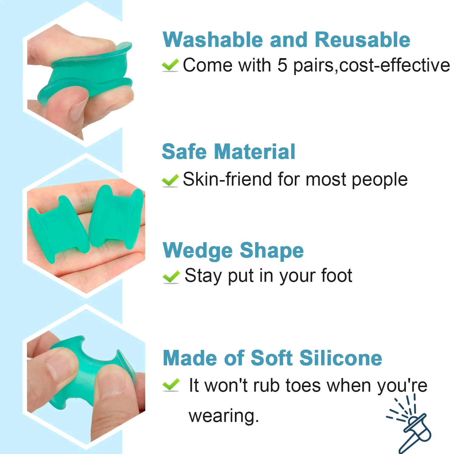 2Pcs Gel Toe Separator Foot Care Tool Silicone Big Toe Bunion Straightener Valgus Hallux Bunion Protector Corrector Alignment toe separator bunion corrector