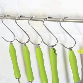 

10pcs S Shape Iron Hanger Hook Clothes Robe Pants Tool Sausage Hanging Metal Corrosion Resistant Hanger Hooks Assorted Set