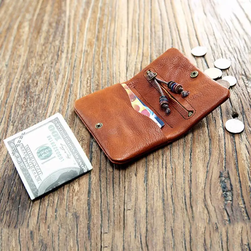 Men's Bifold PU Leather Wallet Credit ID Card Holder Mini Purse Coin Change Bag