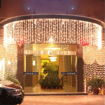 

US Plug 8M Boxed Curtain Garland Christmas LED Curtain Icicle String Fairy Light 800Leds Droop Outdoor Holiday Party luces Decor