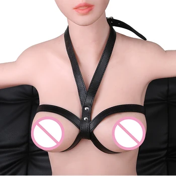 Leather Breast Bra Mamma Bondage Harness Sex Belt Slave Games Exotic Accessories BDSM Restraints Sexual