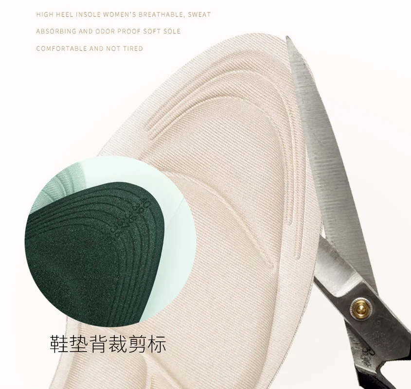 Insole Pad Inserts Heel Post Back Breathable Anti-slip for High Heel Shoe Sports Shoes Insoles 7D Memory Foam Cushion Foot Pad