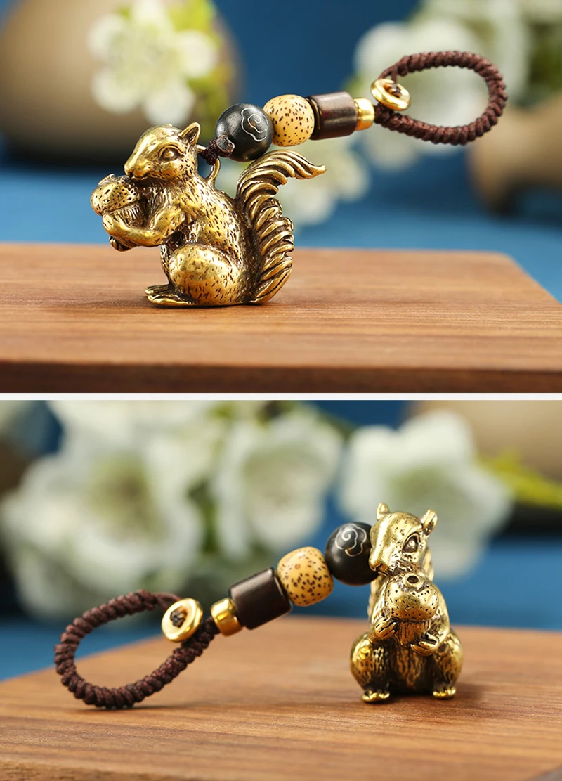 Cute Squirrel Nut Keychain Pendant  (8)