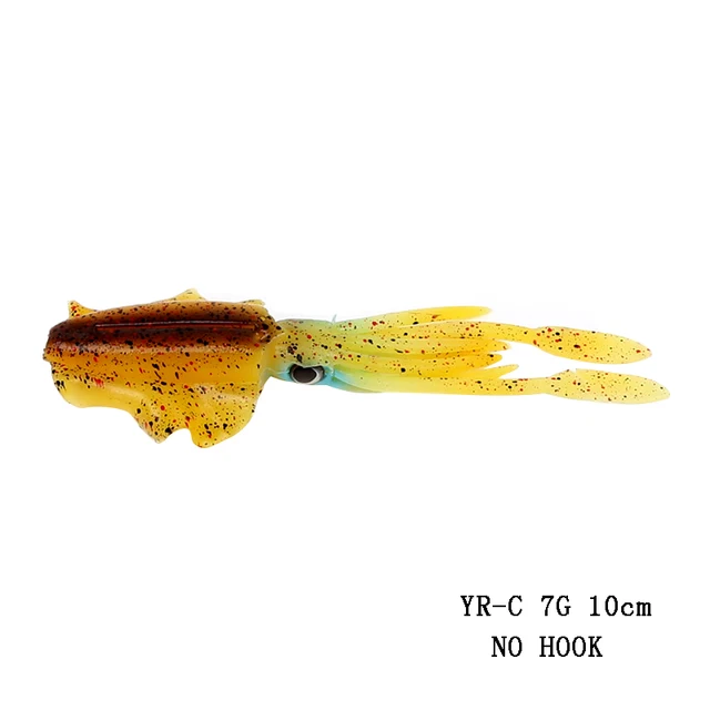 ORJD Trolling Lure Soft Squid Lure 7g 15g 20g 60g Luminous UV Squid Jig For Sea Fishing Boat Fishing Wobbler Bait For Snapper 1 PIECE 7G 10CM