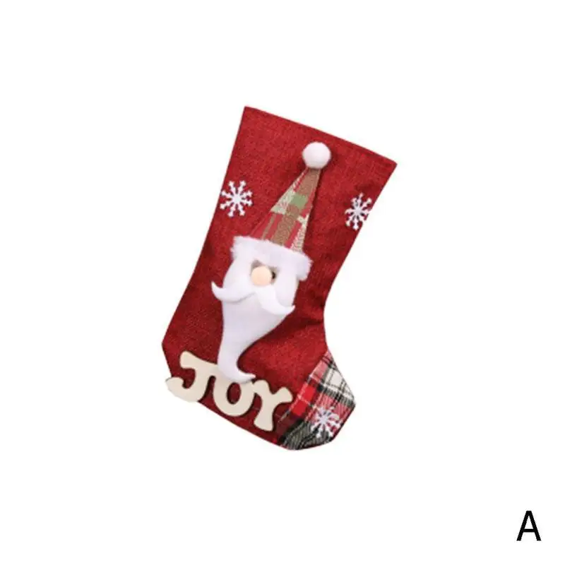 Рождественский подарок конфеты мешок украшения реквизит Санта носки со снеговиком средний подарок рождественские носки украшения Санта мешки декор стен - Цвет: A