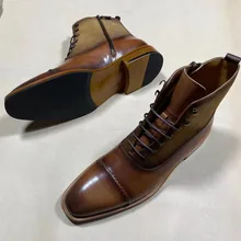 Hot Brand Men's Boots Genuine Leather Winter Autumn Shoes Motorcycle Men Ankle Boot High Quality Fashion Martins Boots