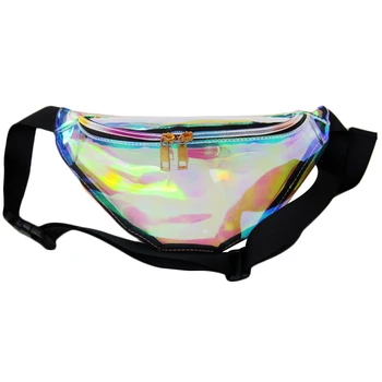 

Punk Lady Girl Retro Rainbow Transparent Fanny Pack Bum Women Purse Waist Bag