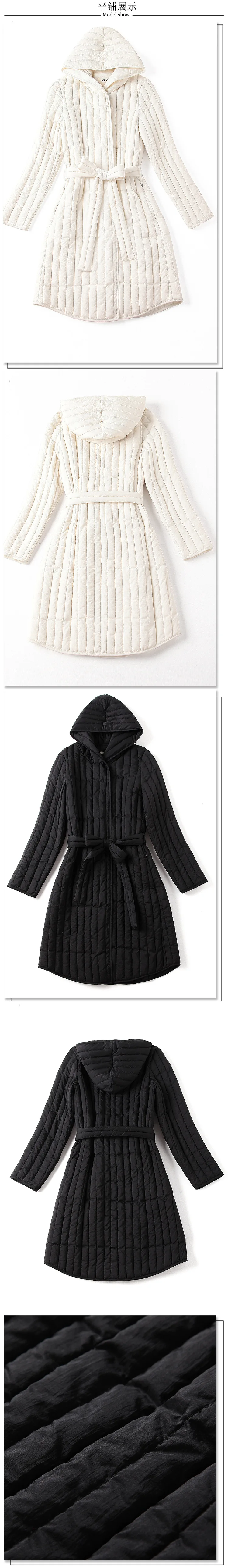 Дизайн новой зимней коллекции года, пальто с капюшоном, верхняя одежда в европейском стиле, длинная куртка-пуховик на утином пуху