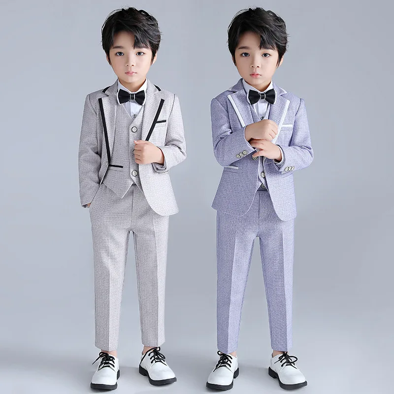 

Autumn Top Quality Flower Boys Wedding Party Suits Dress Gentleman Formal Kids Tuxedo Outfits Children Performance Costume,H152