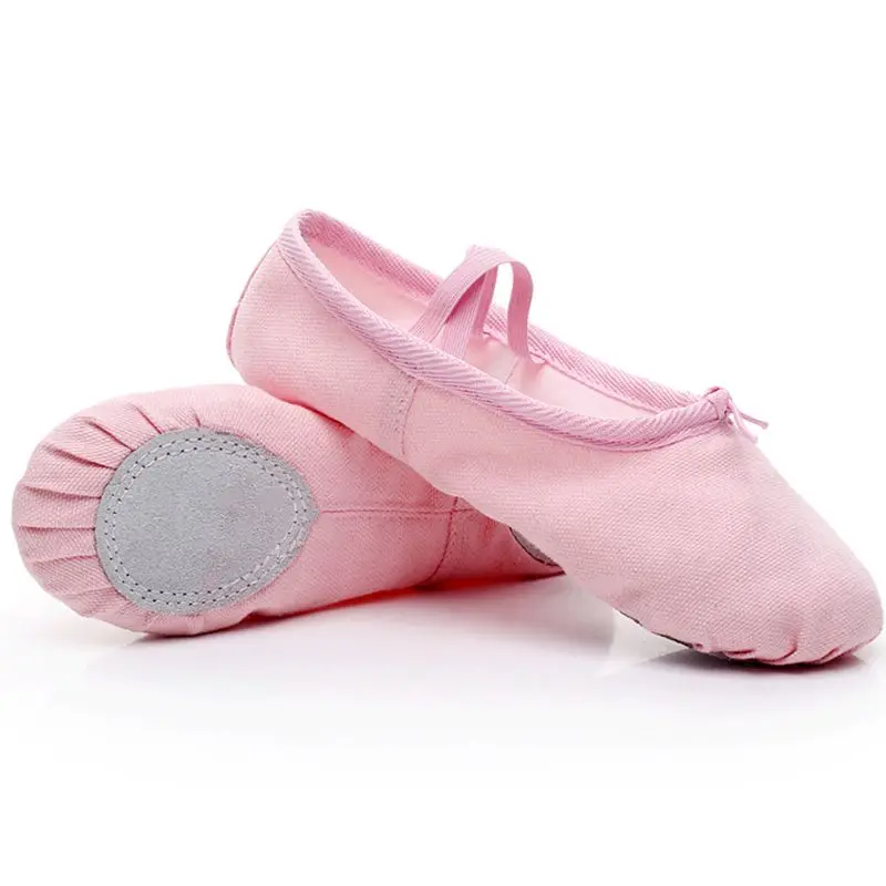 Baby Girl Canvas Cotton Ballet Pointe Dance Shoes Gymnastics Slippers Yoga Flats 517D