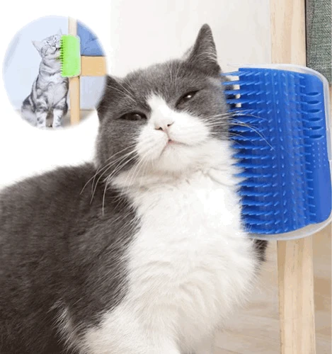 

Cats Brush Corner Pet Massage Grooming Cleaning Cat Rubs The Face with Tickling Comb Self Groomer Comb Removable Brush Catnip