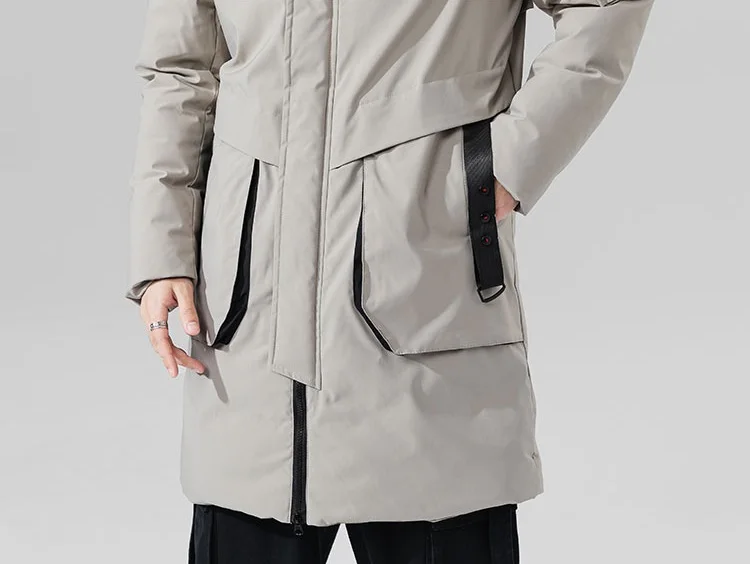 Yasword, Мужская парка, плотное пальто, зимние тренчи, Длинные Стильные куртки, теплые, ветрозащитные, с капюшоном, мужская верхняя одежда, с хлопковой подкладкой, пальто