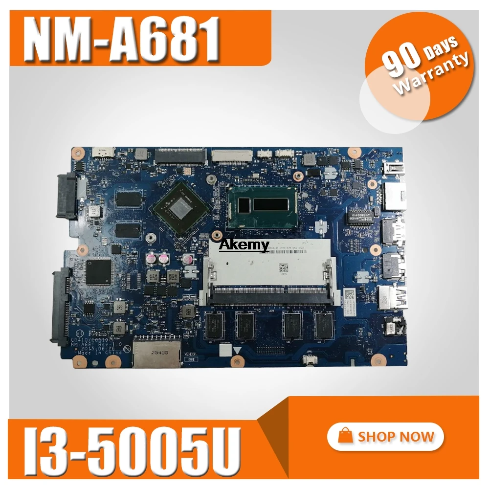 

CG410/CG510 NM-A681 is suitable for Lenovo B50-50 100-14IBD notebook motherboard CPU i3 5005U GT920M DDR3 100% test work