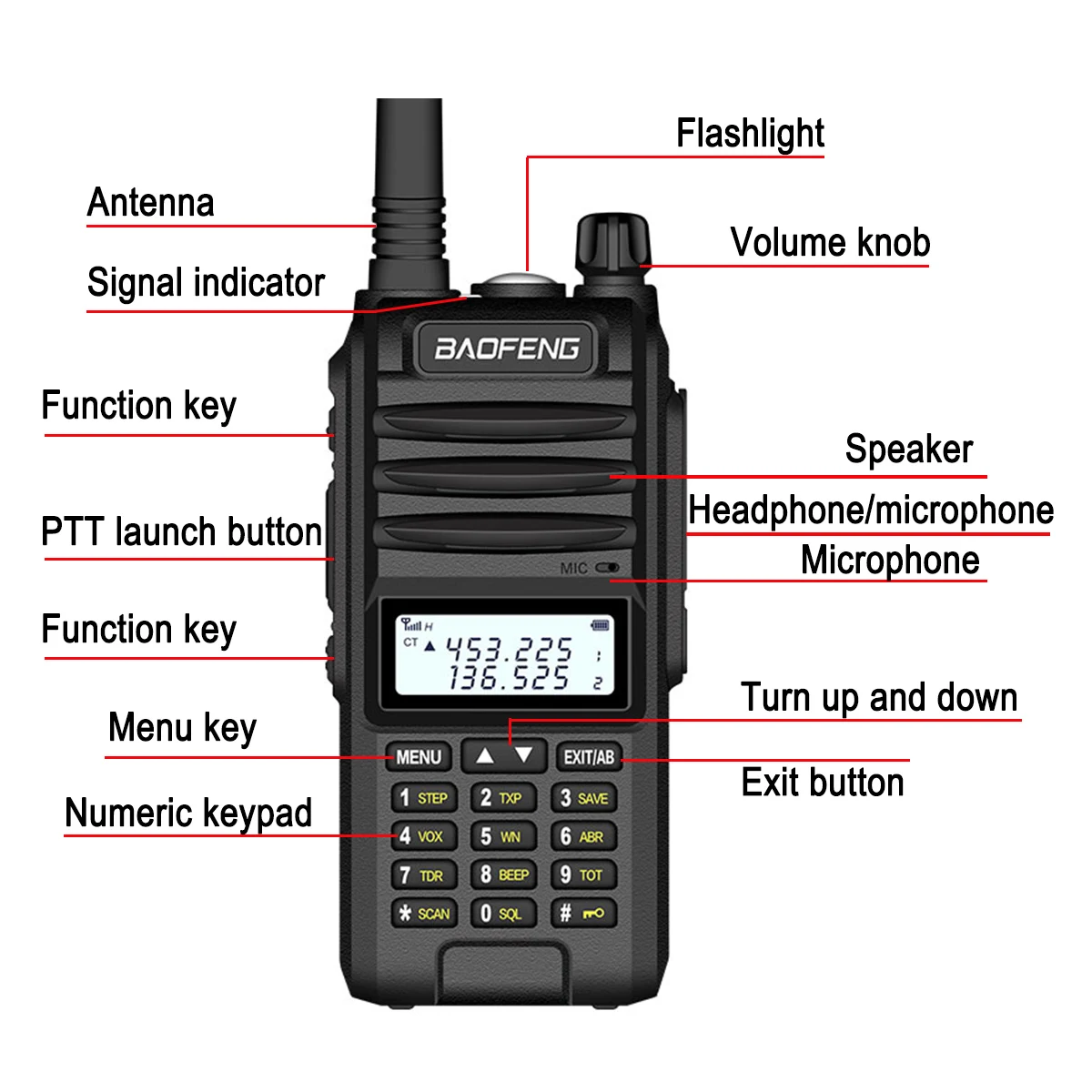 Big Discount djY6h 4800mah Baofeng BF UVF10 Walkie Talkie VHF UHF Dual Band Handheld Zwei Weg Radio VHF UHF Tragbare Radio 15km sprechen Palette