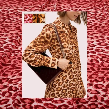 

Custom Leopard Printed Polyester Twill Fabric Cloth 145 cm Width Soft Shirt Women Handmade DIY Fabric For Dress alibaba express