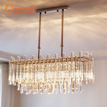 

Modern Crystal Chandelier For Dining Room Rectangle Home Decoration LED Lighting Fixture CXYCGT illumination