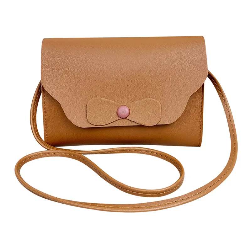 

Sweet Simple Bow Small Square Bag Wild Fashion Single Shoulder Bag Personality Messenger Crossbody Bags for Women Flap PU Soft