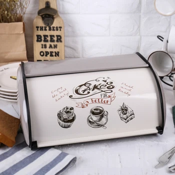 

White Bread Boxes Storage Bin for Kitchen Counter - Farmhouse Large Containers Storage Bread Box for Homemade Bread
